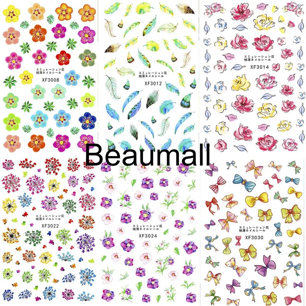 

30 Styles! 1 Sheet Fashion Nails Art Manicure Back Glue Decal Decorations Design Nail Sticker For Nails Tips Beauty