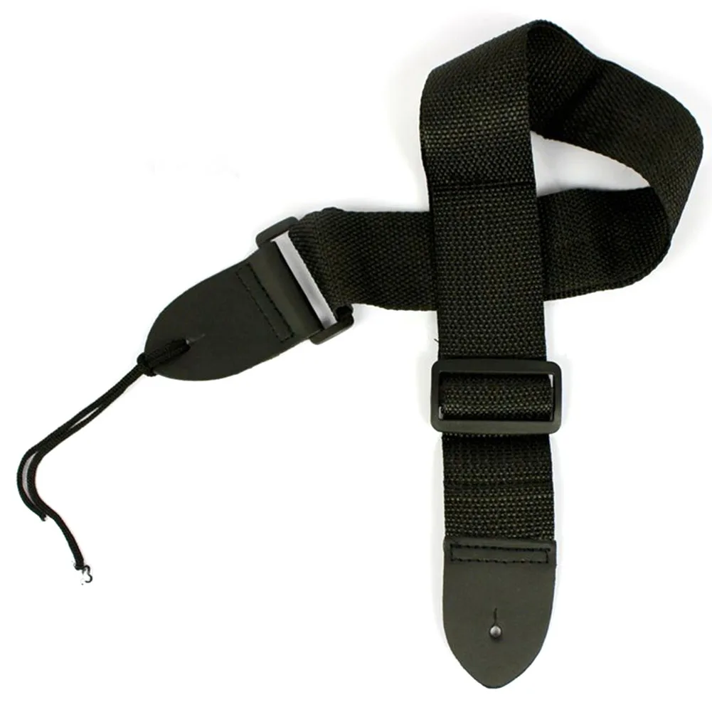 

Electric Acoustic Bass Guitar Strap PU Leather + Nylon Multifunction Black Useful Folk Guitar Straps Guitar Accessories