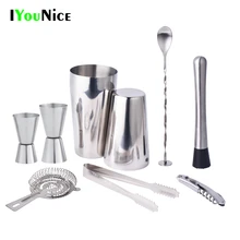 Iyoupite, 9 шт., 750 мл, 600 мл, нержавеющая сталь, Бостонский шейкер, барный набор, винный мартини, Миксер для напитков, бар/вечерние инструменты, подарки бармену