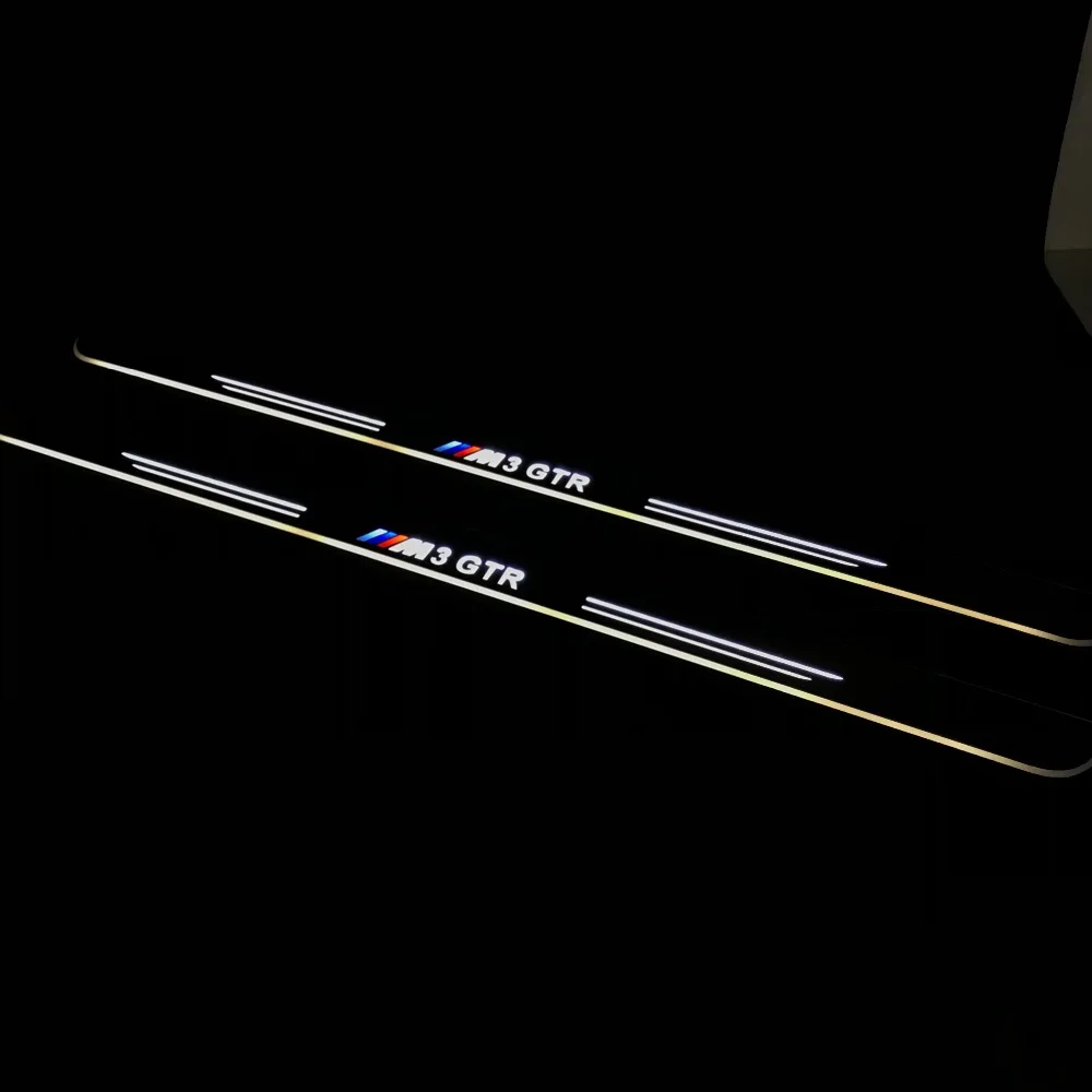

RQXR led moving door scuff for BMW m3 GTR dynamic door sill plate flat lining overlay Flow/still light, 2pcs