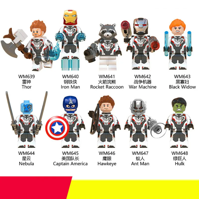 

Small particles Avengersingly 4 Captain America Iron Man Black Widow Set Assembling Building Blocks Kit kids toys Gifts