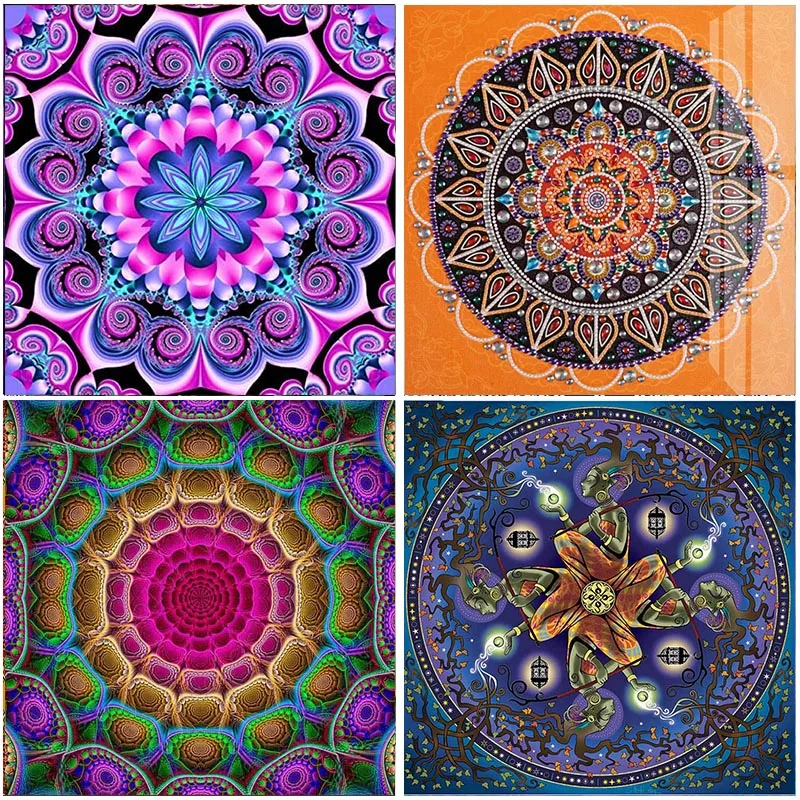 

Retro Europe Mandala Kits 5D DIY Diamond Painting Home Decorations Cross Stitch Embroidery Full Square Drill Mosaic 3D Arts Gift