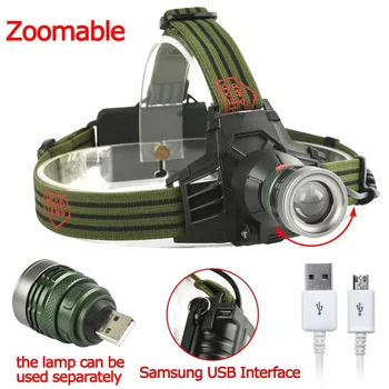 

Zoomable LED Headlamp Rechargeable USB 8000LM cycling headlamps 18650 Q5 3 Modes Flashlight Camping Torch Lamp USB Cable HOT
