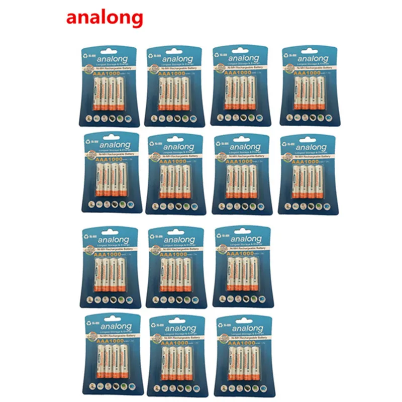 Analong 1,2 V AAA NIMH аккумуляторная батарея емкостью 1000 мАч - Цвет: 56pcs