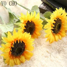 YO CHO High Quality Lifelike Artificial Sunflower Silk Flower Home Garden Verandah Bedroom Office Party Flower Wall Decoration YO CHO High Quality Lifelike Artificial Sunflower Silk Flower Home Garden Verandah Bedroom Office Party Flower Wall Decoration