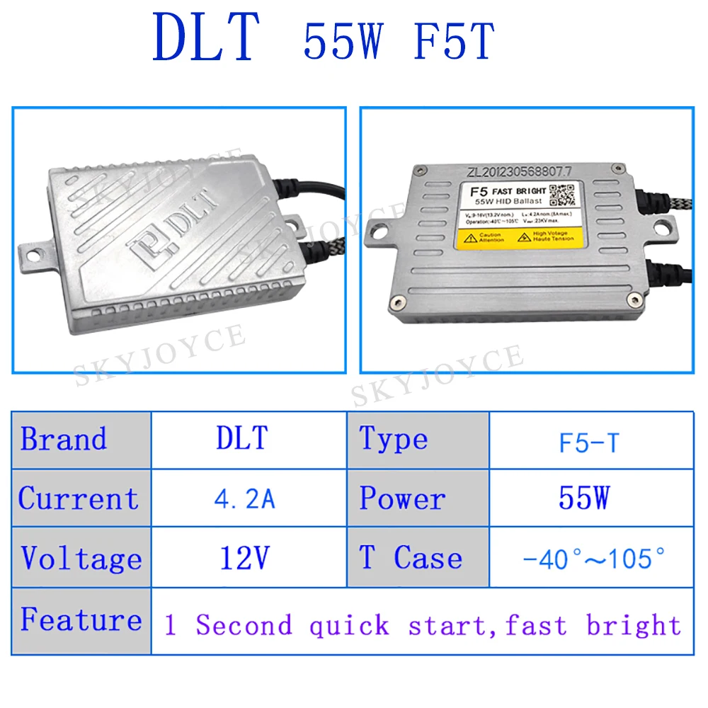 SKYJOYCE AC 12 В 55 Вт оригинальный DLT F5 Быстрый Яркий HID балласт для H1 H11 H7 HB3 D2H комплект F5T
