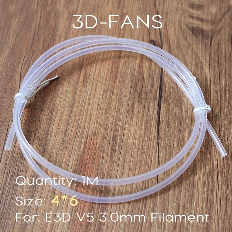 

3D printer 1M 4*6mm Clear PFA PTFE Tube Teflon PiPe,J-head hotend RepRap Rostock Bowden Extruder for E3D V5 3.0MM Filament