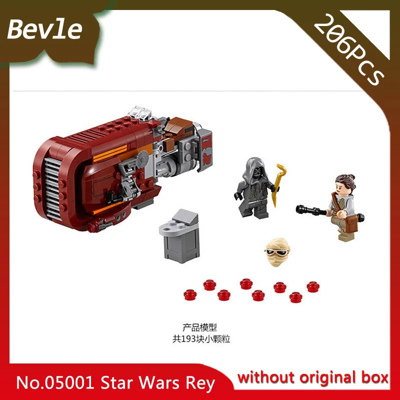 

Bevle Store LEPIN 05001 206Pcs Star Wars series Force Awaken Rey's Speeder Building Blocks set Bricks For Children toys 75099