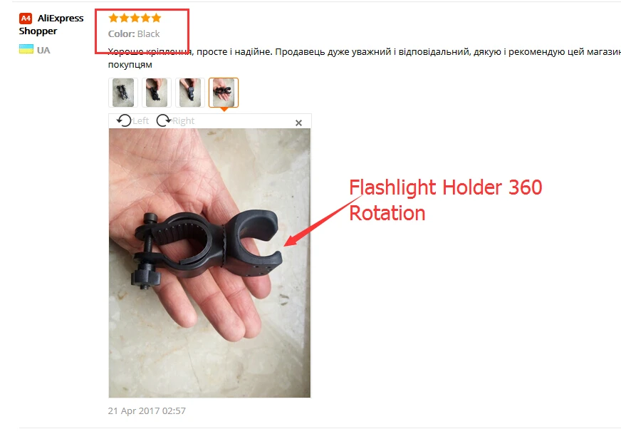 Sale Outdoor Dynamic Black Torch Clip Mount Bicycle Front Light Bracket Flashlight Holder 360 Rotation Bike New Style only for you 0