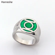 Anel de filme comics super herói unissex verde festa anéis para homens esmalte verde power ring filme moda jóias presente