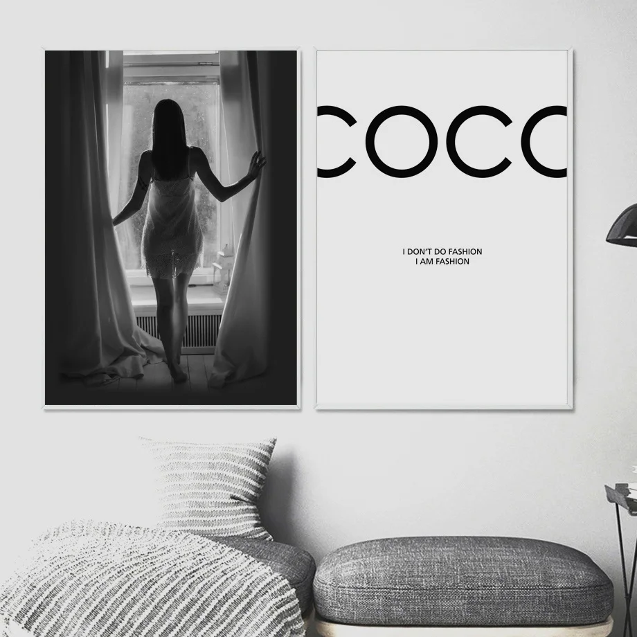 Pink-Carnation-Posters-And-Prints-Black-White-COCO-Love-Girl-Wall-Art-Canvas-Painting-Wall-Pictures(2)