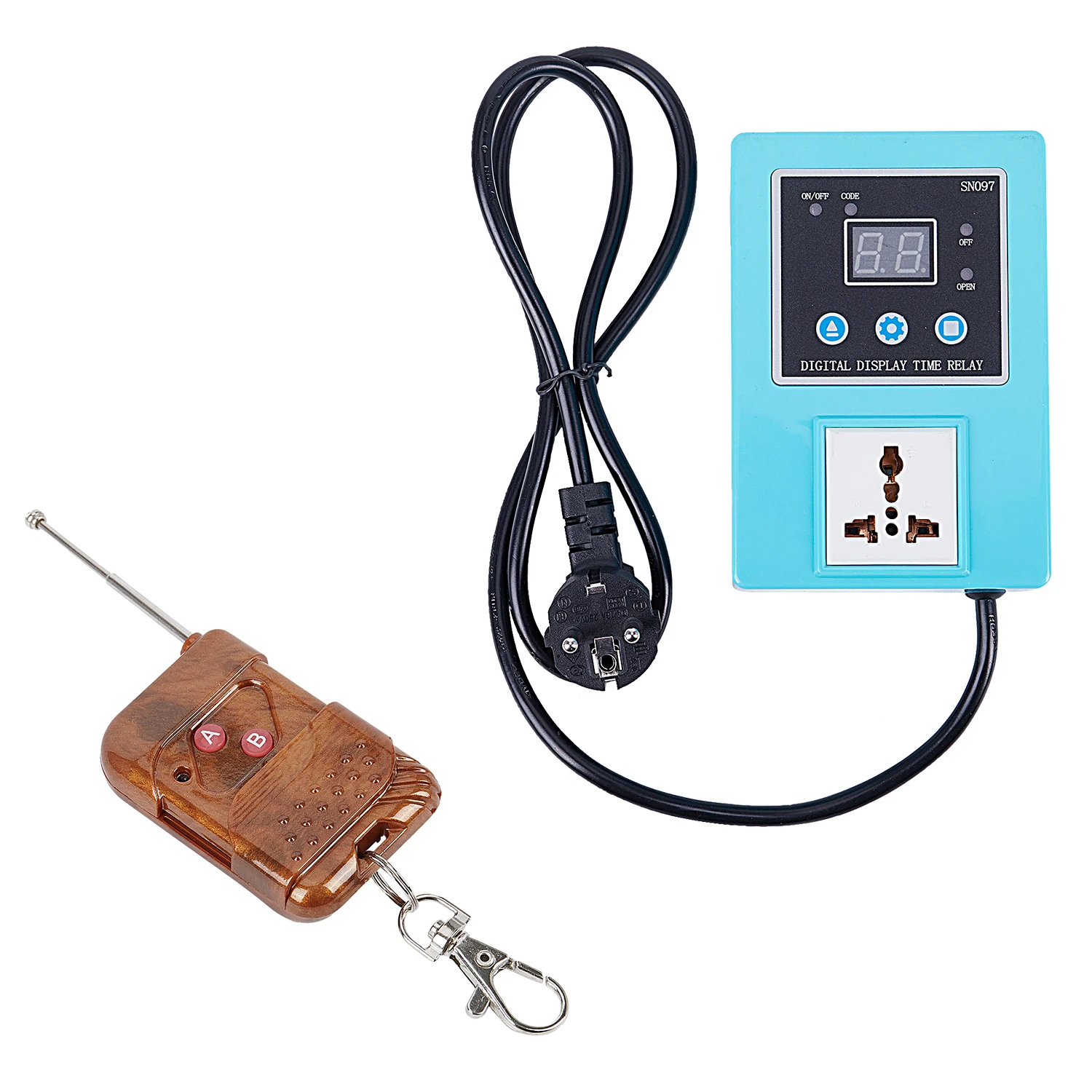 

Power Timer Switch Socket Wireless Controller with Digital LED Display Countdown Time Relay Remote Control Consumption switches