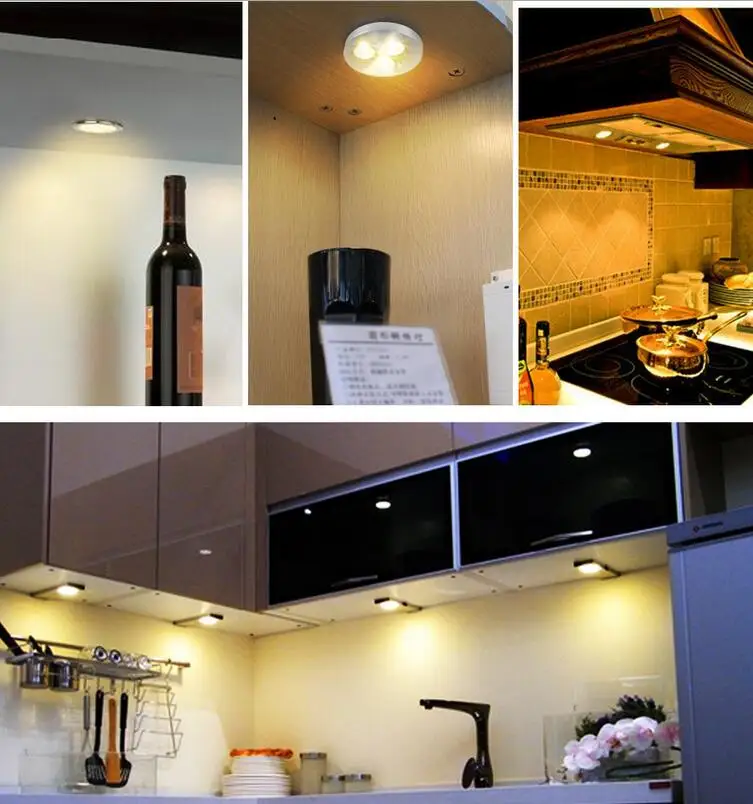 Frio a Luz do Ponto Downlight Levou Dimmable 4 Dc12v Cabitnet Puck Luz Led Recesso Lâmpada Warm White Branco 3 w 2 Lâmpada luz Warm White Branco Frio a Luz do ponto