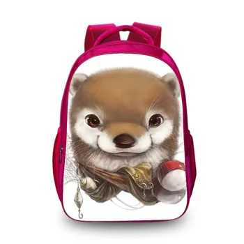 

New Hot Cartoon Pattern Backpack Bear Illustrations 3D Printing School Bag for Teenage Girls Travel Daypack Oxford Backpacks