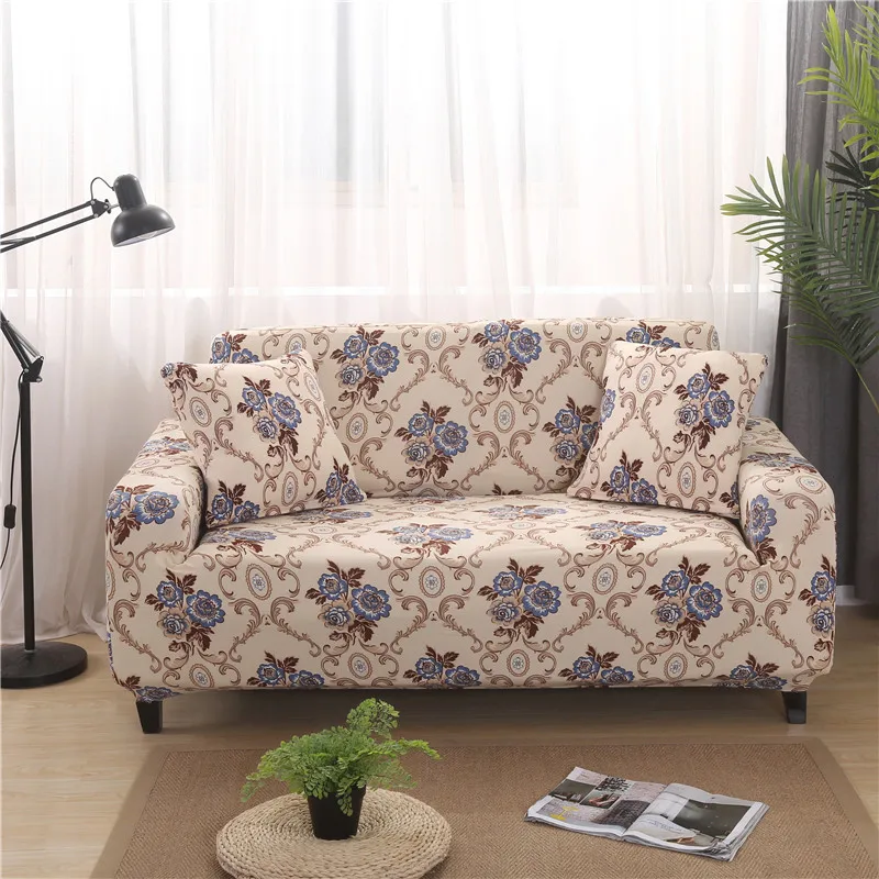 Европейский стиль, цветочный чехол для дивана, плотная накидка, универсальный эластичный чехол для дивана, кресло, секционный диван, чехлы для дивана, протектор мебели - Цвет: 1
