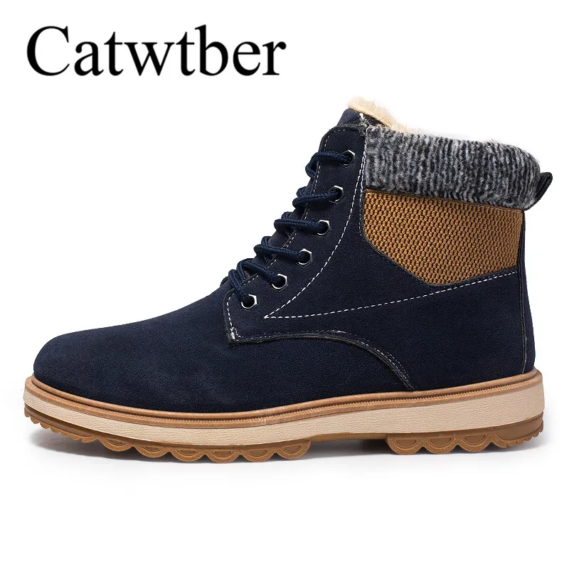 

Catwtber New Vintage Shoes Men Boots Lace-Up Winter Suede Leather Martin Boots Men Work Tooling Ankle Boots Casual Botas Walking