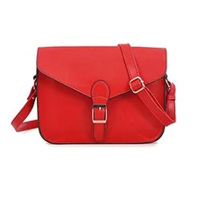 

Shoulder bag Briefcase with Vintage Preppy Red Button New for Girls