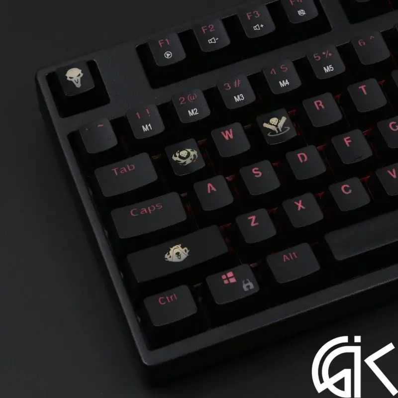 para Overwatch Gamer, teclado mecânico, Shine-Through Keycaps, OW, preto, 4 PCs Set
