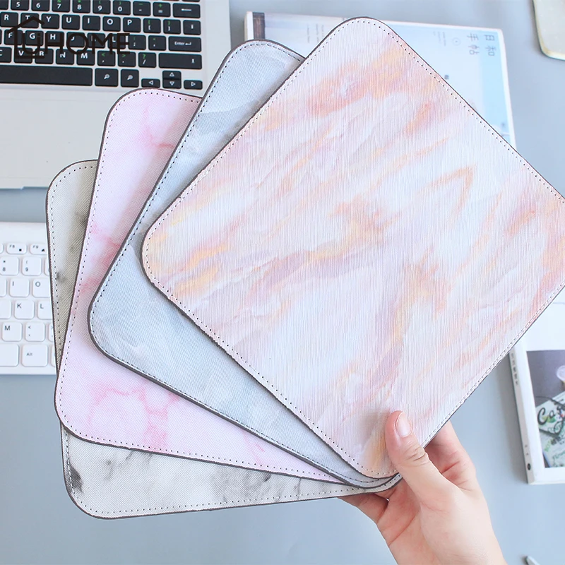 

Multifuction Soft PU Placemat for Dining Tableware Pad Insulation Pads Bowl Coaster Marble Lines Non-Skid Mouse Pads