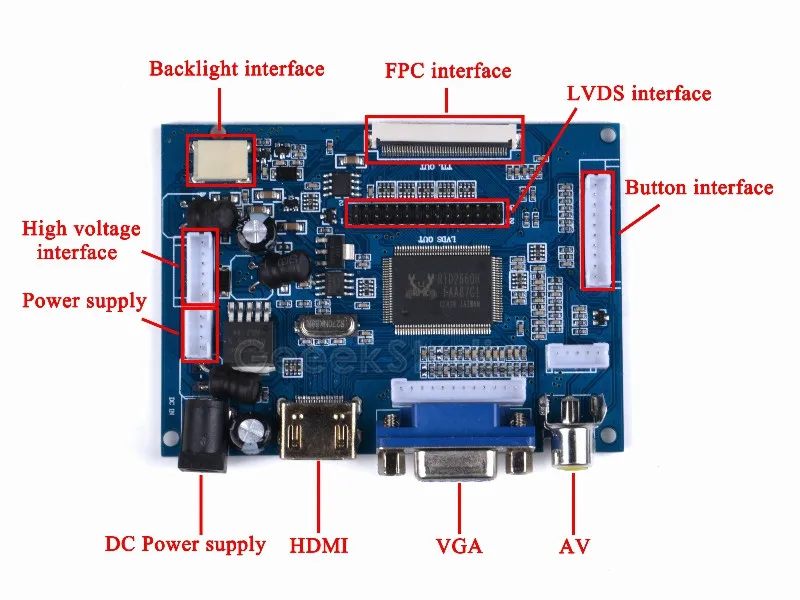 Raspberry Pi 7 дюймов ЖК-дисплей Дисплей 1024*600 TFT монитор Экран с привод доска для Raspberry Pi 2/3 Модель B/4 B