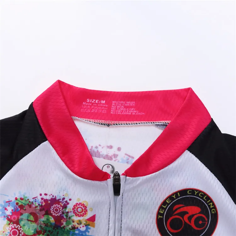 10 Black with Fashion Flower Printing Bicycle Jersey Set Outdoor Sportswear Short Sleeve Suite Quick Dry Ropa Ciclismo (1)