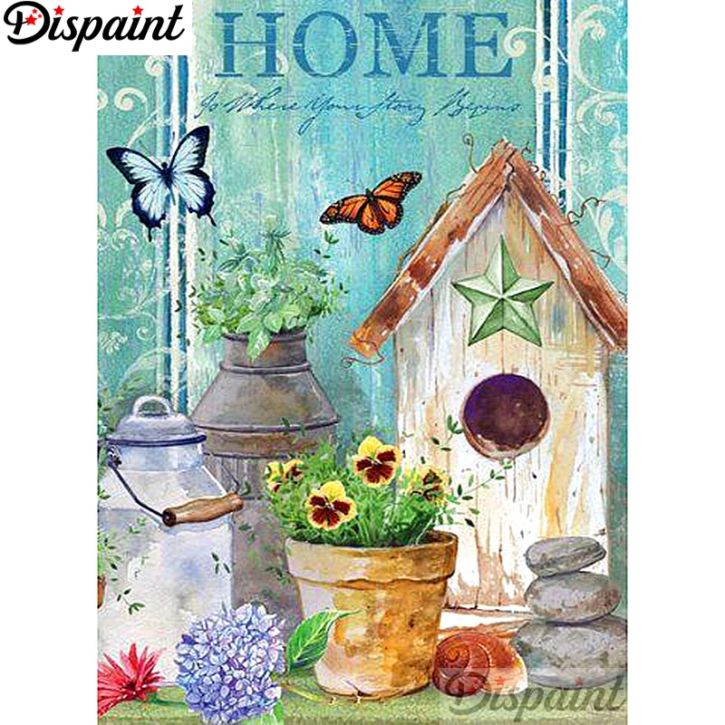 

Dispaint Full Square/Round Drill 5D DIY Diamond Painting "Flower butterfly" Embroidery Cross Stitch 3D Home Decor A12822