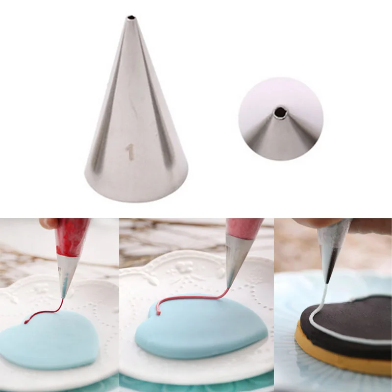 

#1 1Mm Round Decorating Cake Piping Tips Icing Tubes Pastry Nozzles Cupcake Tools Cake Decorating Tools Writing Nozzles