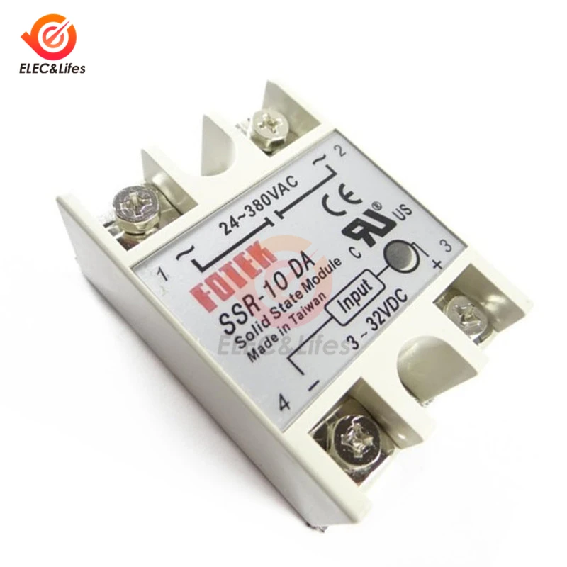 Твердотельные реле SSR-10DA SSR-25DA SSR-40DA 10A 25A 40A DC-AC конвертер 5-24VDC до 24-380V AC 220V SSR реле модуль, 6-20mA