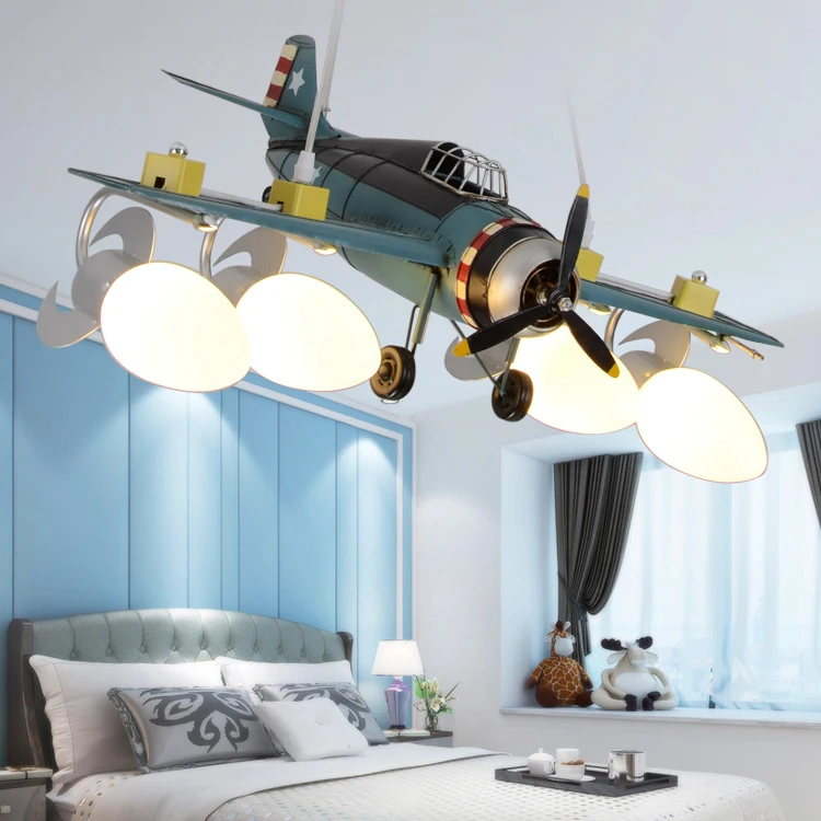 Modern airplane pendant light fixture creative LED lamp for kid room