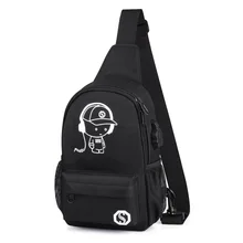 Новая модная светящаяся повседневная мужская сумка на груди USB Детская сумка через плечо для спорта на открытом воздухе сумка-мессенджер из ткани Оксфорд маленькая сумка