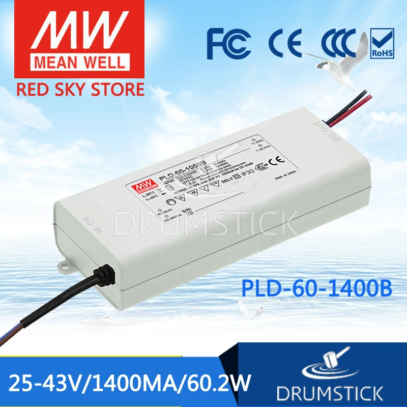 

MEAN WELL PLD-60-1400B 43V 1400mA meanwell PLD-60 43V 60.2W Single Output LED Switching Power Supply [Real1]