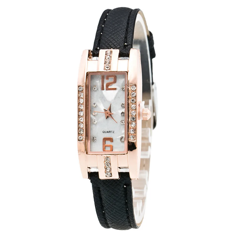 

Unique Square With Rhinestone Women's Watches Bayan Kol Saaty Fashion High Quality Featured Wristwatch Clock Horloge Dames@50