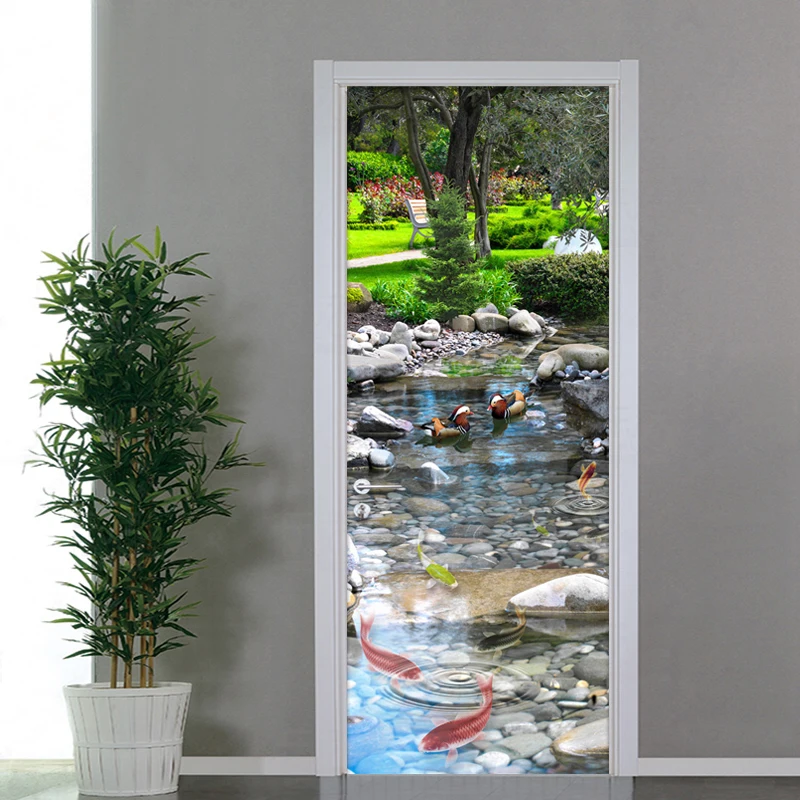 

Simple European Door Stickers PVC Scenery Poster Waterproof Canvas Print Picture For Living Room Bedroom Renew Home Decor Decal