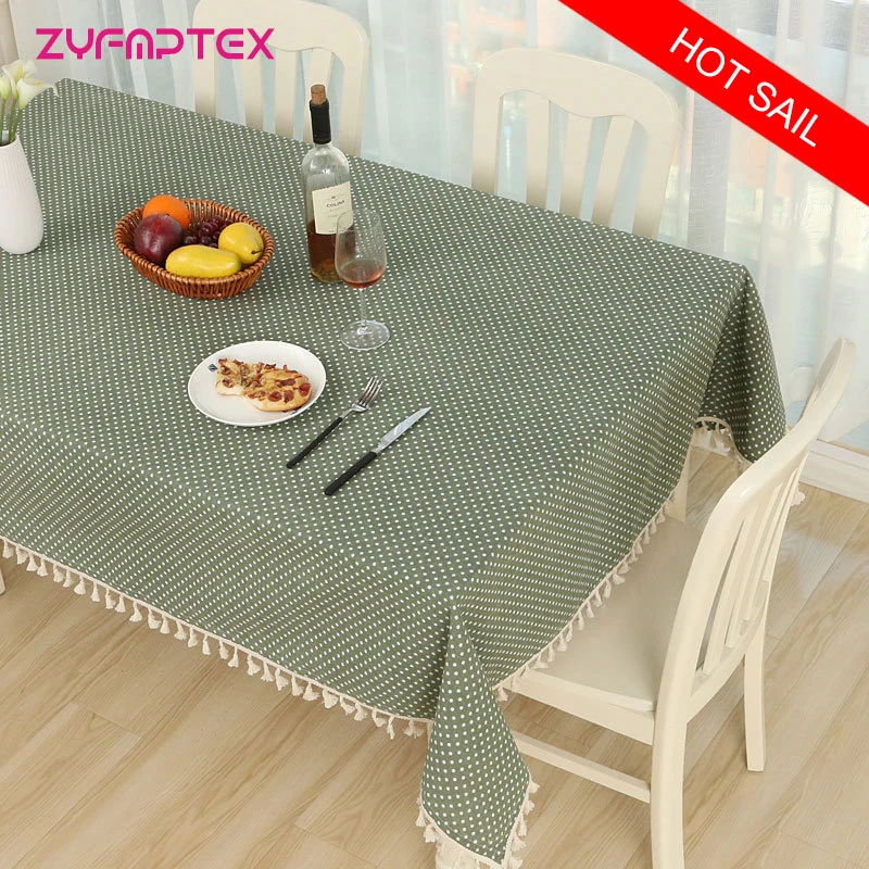 Кружевная скатерть ZYFMPTEX с кисточками и подвесками прямоугольная круглая
