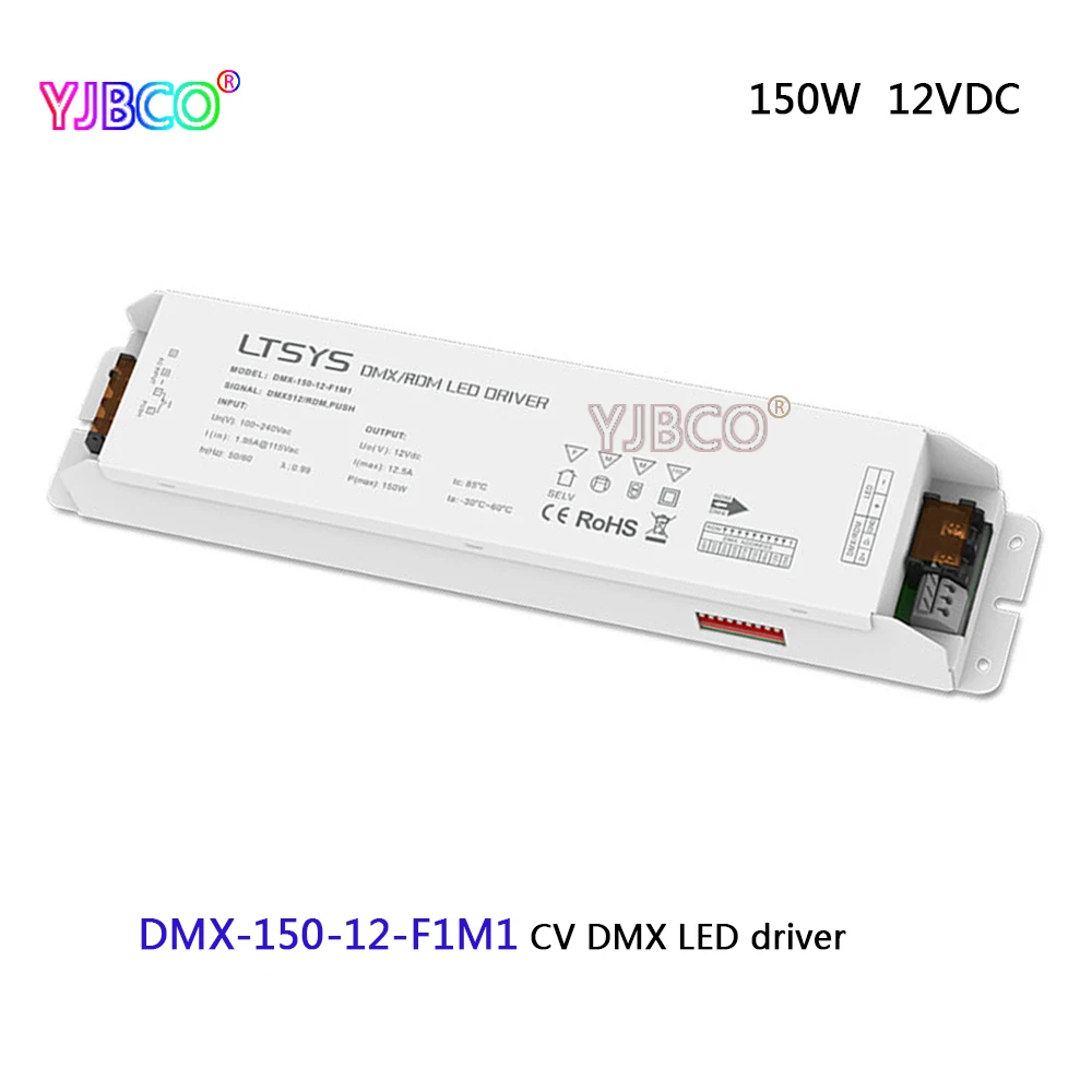 

LTECH led dimming intelligent driver;DMX-150-12-F1M1;AC100-240V input 12V/12.5A/150W DMX512/RDM output CV DMX LED driver
