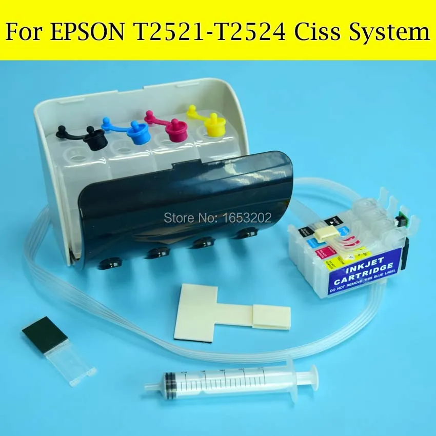 T2521 T2524 Ciss система с дуговым чипом для Epson WF 7610 WF7620 7110dtw WF3640 WF3620 5190WF5690 чернильные