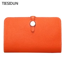 Luxury Genuine 2017 Female Designer Famous Brand Women Clutch Wallet Ladies Leather Purse Money Bag tiesidun