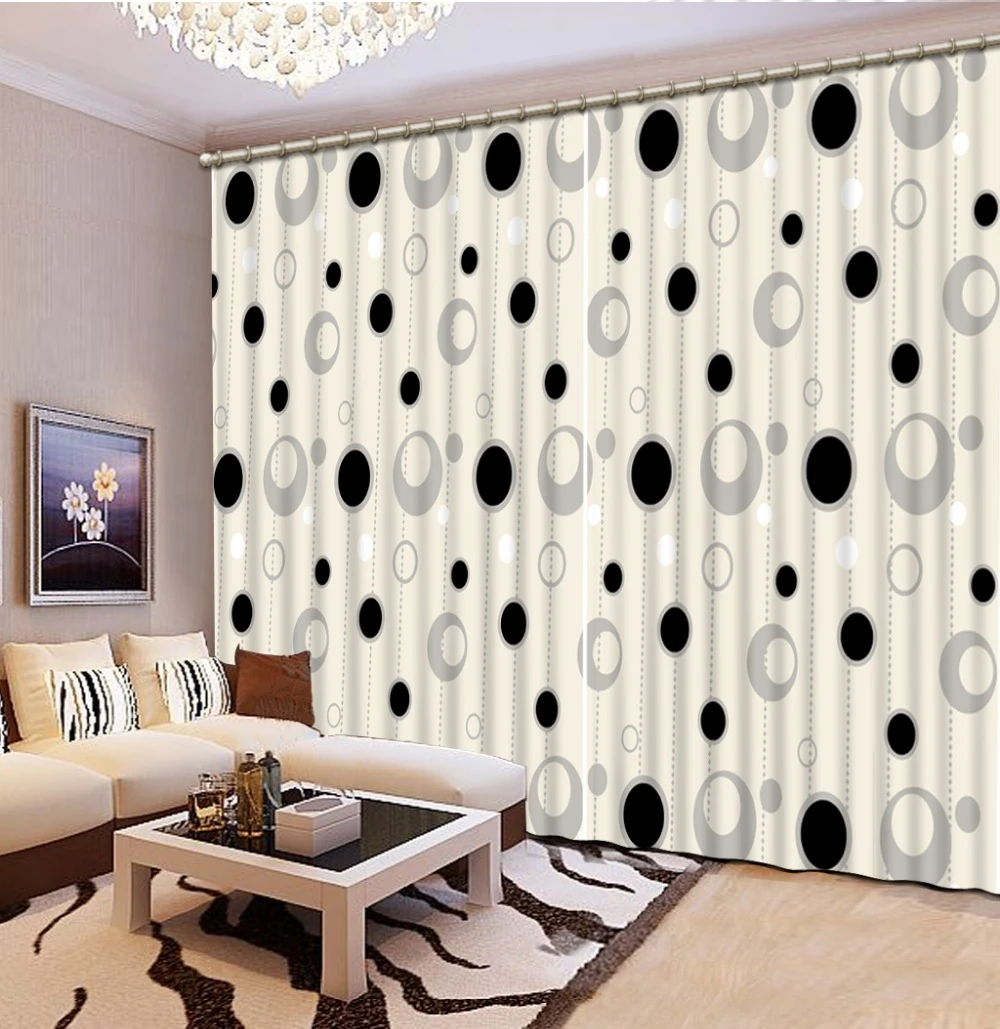 estilos de cortina para quartos de estilo moderno circulo personalizado 3d cortinas cortinas modernas para sala de estar