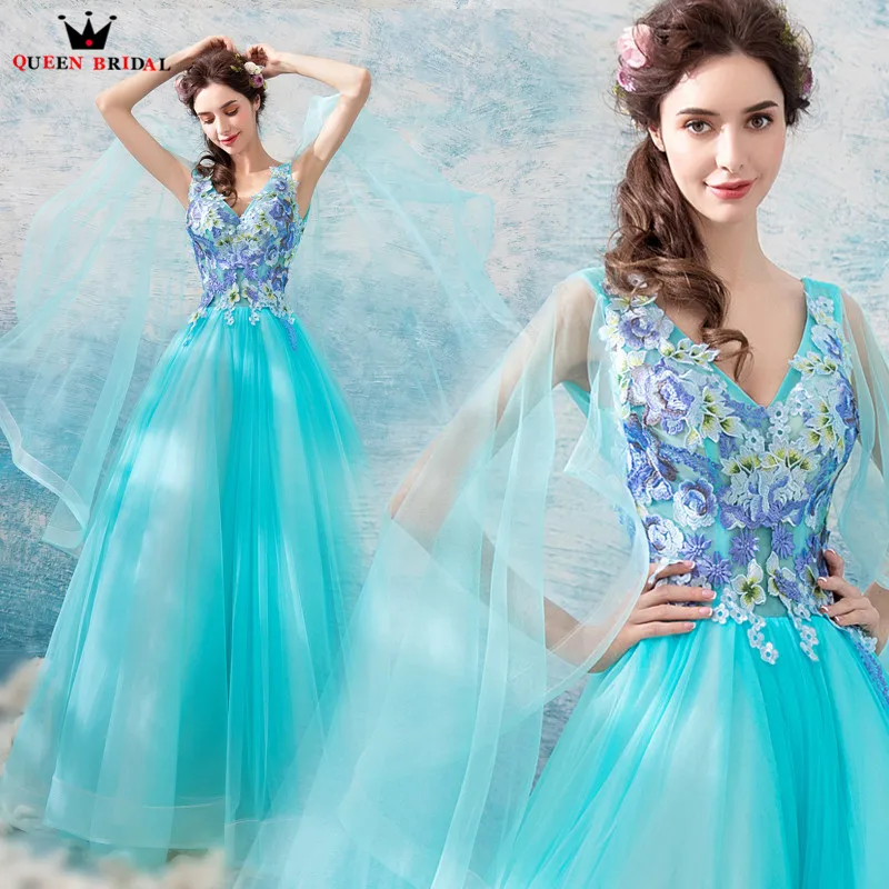sky blue gown design