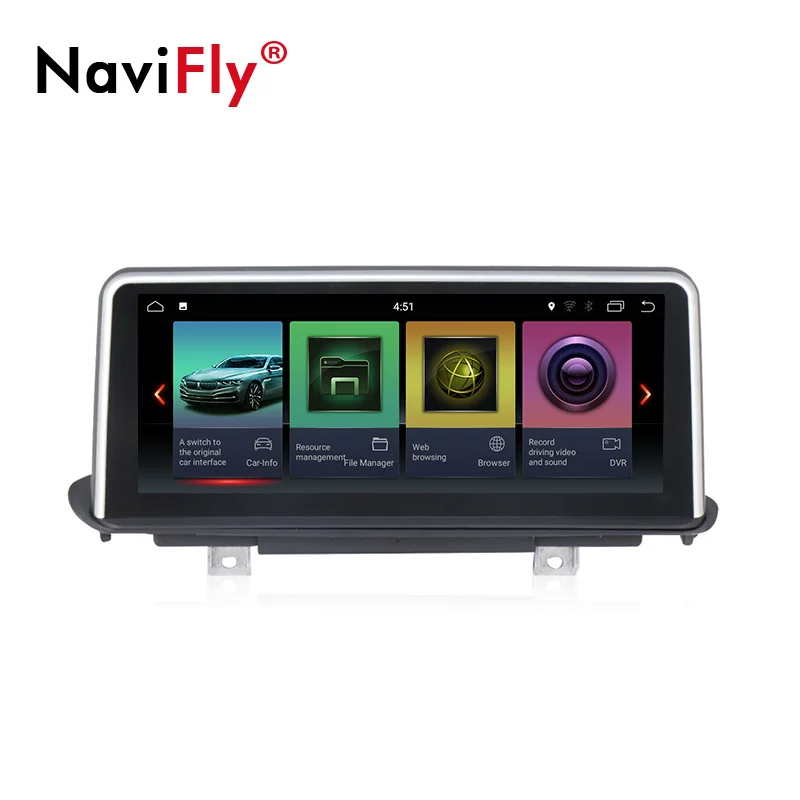 

NaviFly 10.25 inch Android 7.1 car GPS Navi multimedia player for BMW X5 F15 2014-2017 Original NBT system ID7 UI WIFI BT MAP