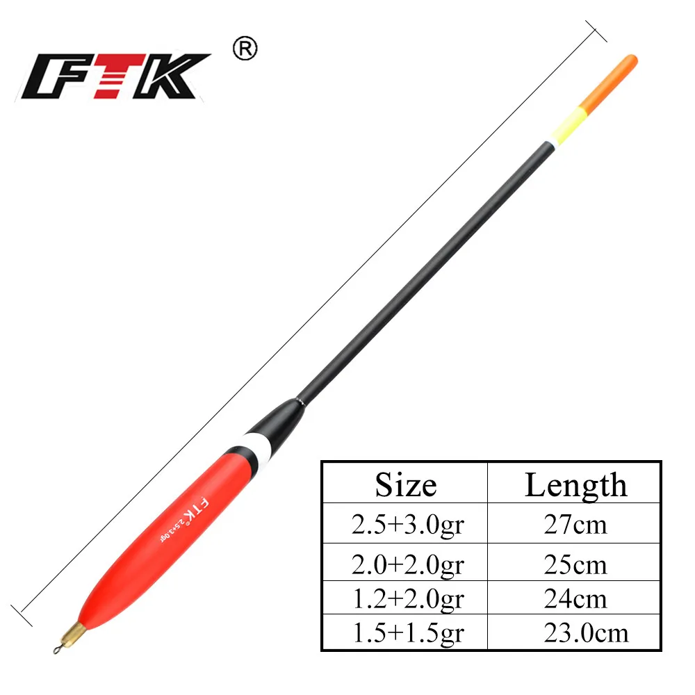 

FTK Barguzinsky Fir Float 4PCS/LOT 1.5+1.5gr 1.2+2.0gr 2.0+2.0gr 2.5+3.0gr Bobber Vertical Buoy Mixed Size Float peche accesoire