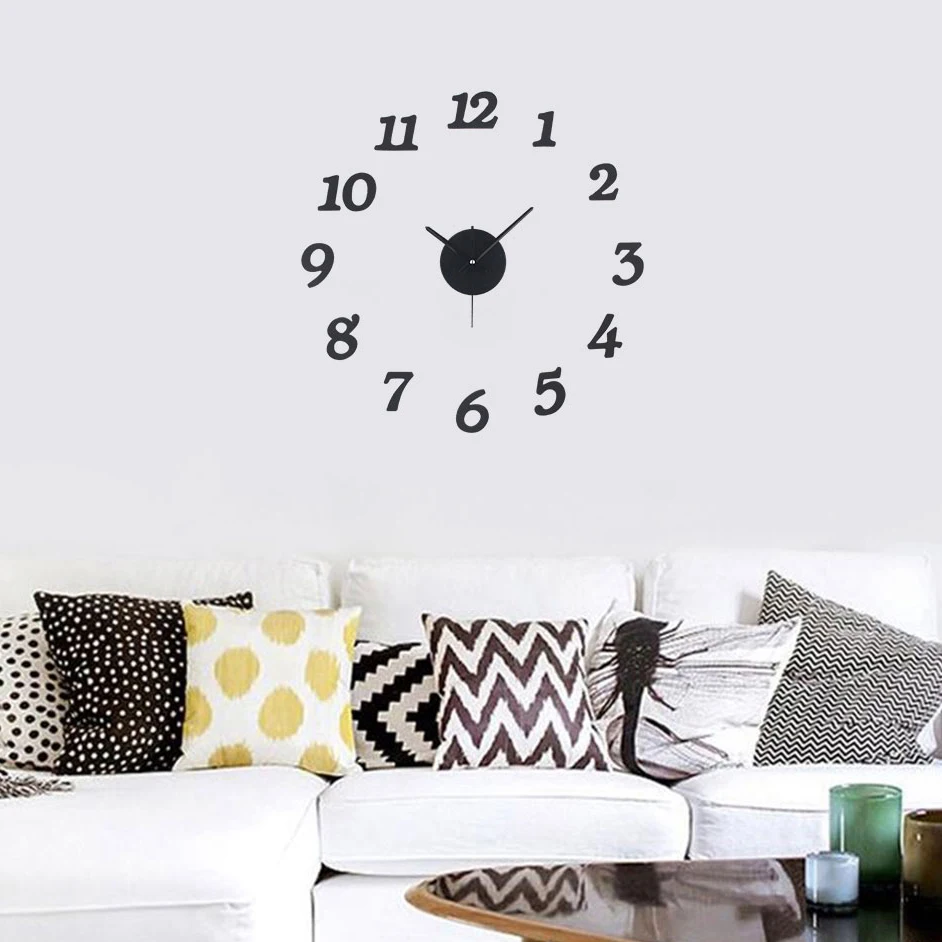 

27'' DIY 3D Acrylic Wall Clocks Stickers 2019 New Arrivals Quartz Clock Needles Modern Style Home Decor Relogio De Parede