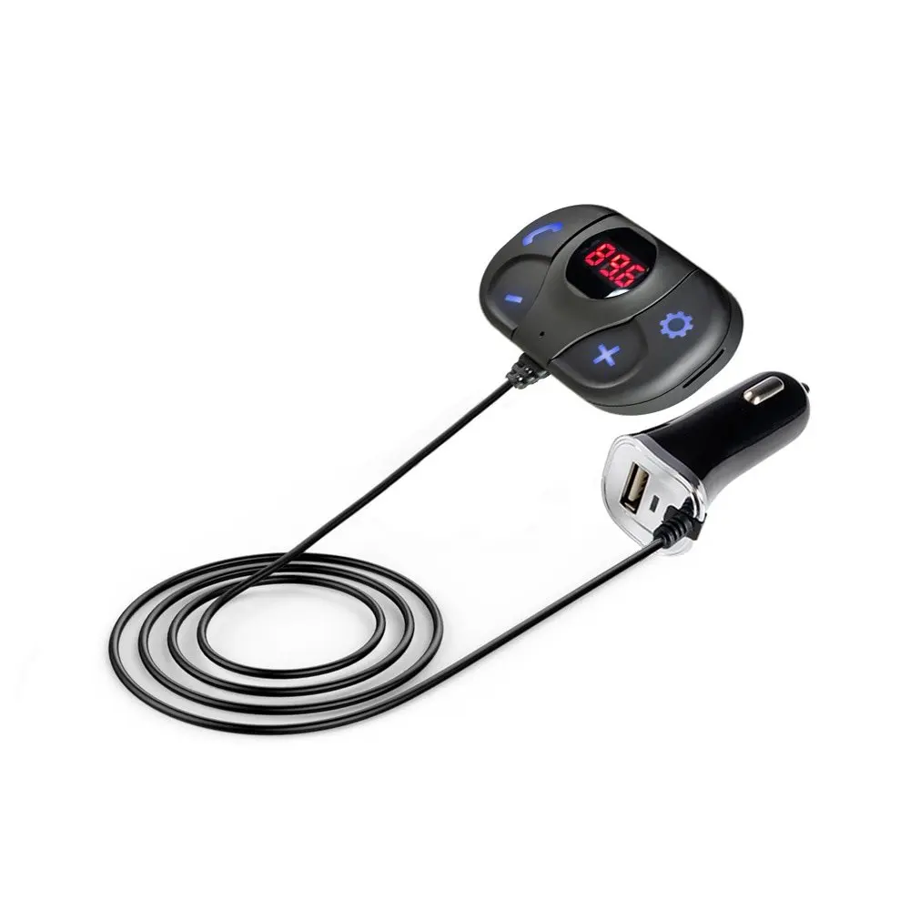 

Car FM Transmitter Bluetooth Car Kit Handsfree Call TF Card MP3 Music Player with USB Car Charging Magnetic Car FM Transmitter