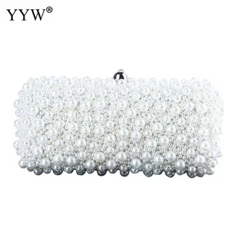 

Women Vintage Evening Bags Crossbody Shoulder Pearl Bag Female Messenger Beaded Clutch Bag For Wedding Party 2019 High Quality