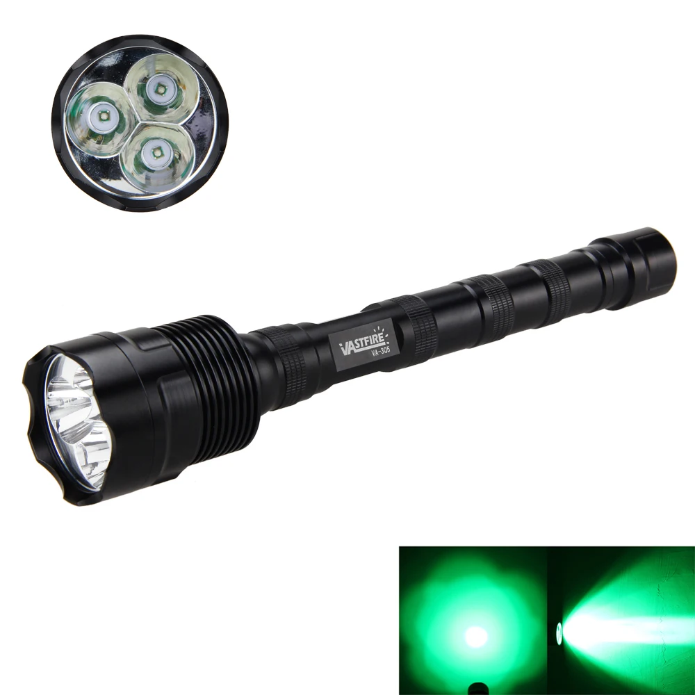 Tactical 900 LM 3x Q5 Green/Red LED Flashlight Light Lamp Hunting Torch