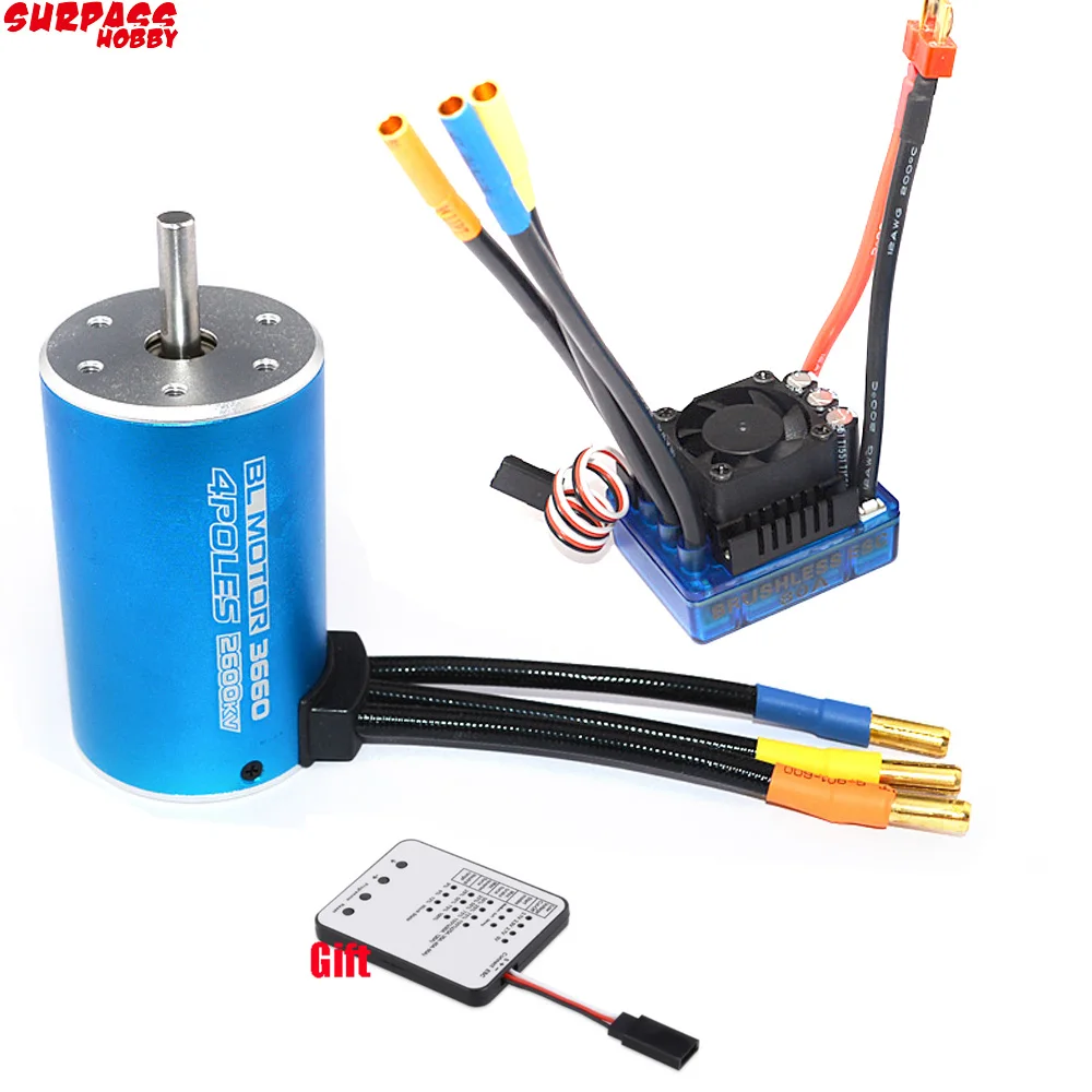 Бесщеточный бесщеточный двигатель RC 3660 4300KV 3800KV 3300KV с 80A ESC и светодиодная карта