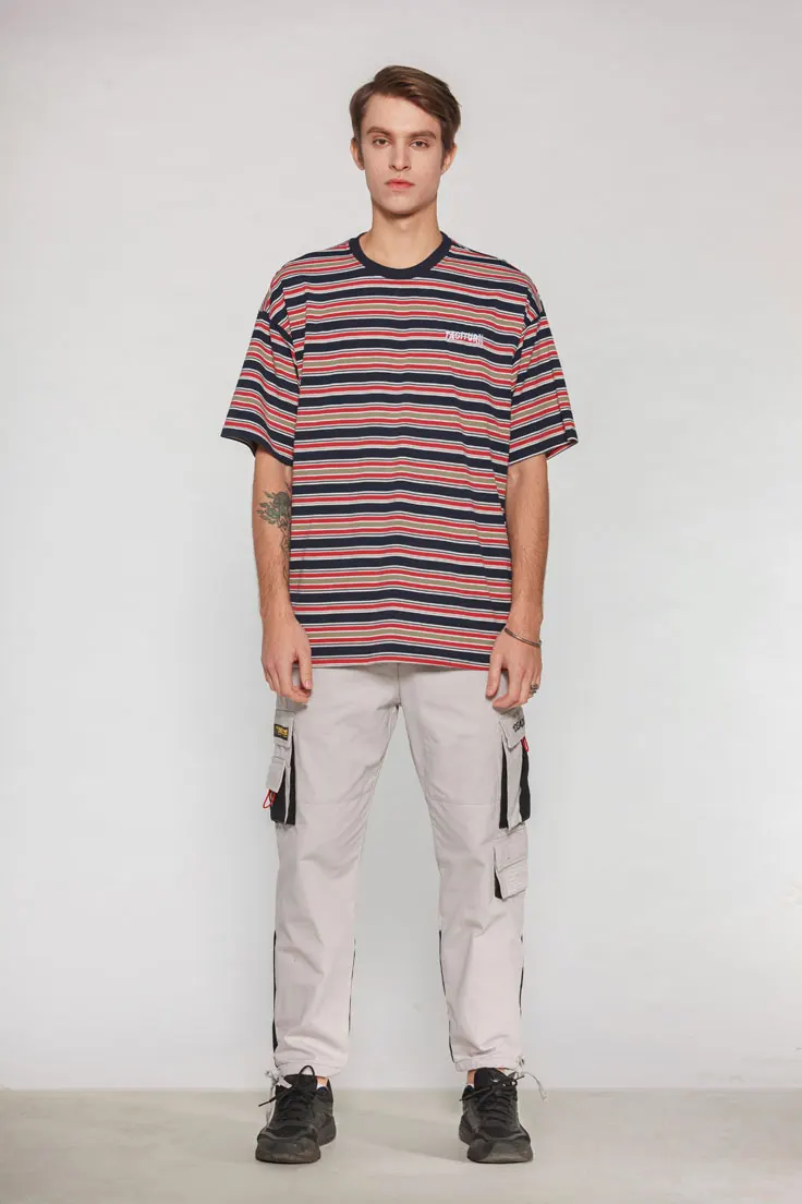 Embroidery Multi Striped Tshirts 3