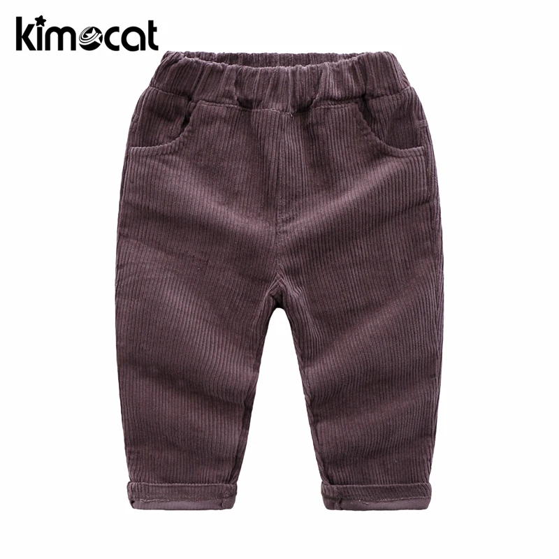 

Kimocat Baby Boy Clothes Cotton Corduroy Straight Casual Pants Kids Toddler Boys Cotton Warm Harlan Pants Trousers Boys Leggings