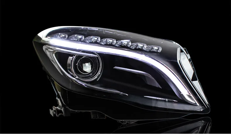 Стайлинг автомобиля фары для Benz GLA- светодиодный фары для GLA Головной фонарь СВЕТОДИОДНЫЙ дневной ходовой свет светодиодный DRL биксеноновый HID