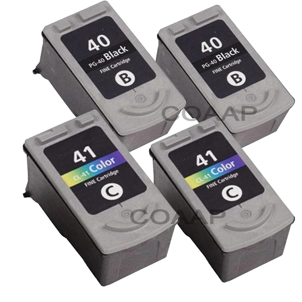 Cartucho de tinta de PG 40 para impresora Canon, cartucho de tinta de CL 41  para Canon PG40 CL41, Canon PIXMA iP1300 iP1200 iP1600 iP1800 1900 2200  MP160 MP140 MX300 MX310, 4